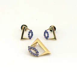 Bliss diamonds Yellow Gold 18kt Cubic Zirconia Stud Earring image 3