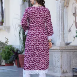 prisca Women Printed Viscose Rayon Straight Kurta image 2