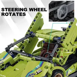 gknex 1:18 Racing Car DIY Building Block Set | Creative Pull Back Toy Model image 4