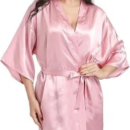 Baby Pink Medium Bath Robe-image-11