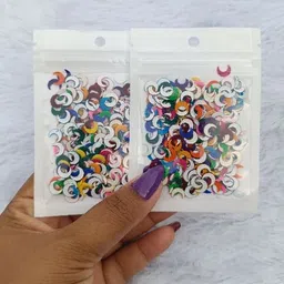 pankti enterprise Unique Chand (Half Moon) Medium Size MultiColor Velvet Bindi Combo Collection Multicolor Bindis-picture-35