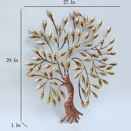 vedas Iron Peach Tree Multicolour Floral Wall Art image 2