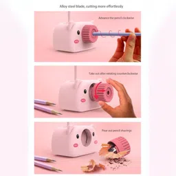 trishakti Cute Piggy LED Desk Lamp with Pencil Sharpener & Stationery Holder Table Lamp image 3