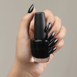 fyorr Jet Black Nail Polish Long Lasting Smooth Finish Enamel (15ml) (Midnight Black)-picture-2