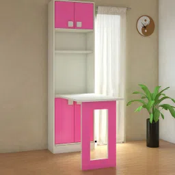 adona Royale Space Saving Kids Study Table in Barbie Pink Colour image 1