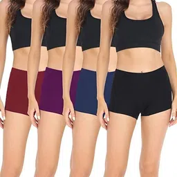 diving deep Pack of 4 Women Boy Short Multicolor Panty-picture-12