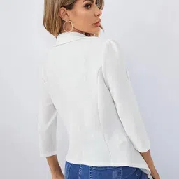 kotty Women Solid Single Breasted Formal Blazer image 3