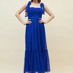 aayu Women Layered Blue Maxi/Full Length Dress-picture-28