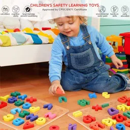 authfort Wooden Alphabet Number Puzzles for Toddlers, 2 Pack Montessori Educational Learning Toys, ABC Puzzle Board image 4