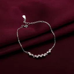 giva Sterling Silver Zircon Rhodium Bracelet-picture-29