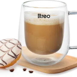 treo High Borosilicate Glass Tea & Coffee Set of 1, 270 ml Microwave Safe Glass Coffee Mug-picture-43