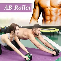 ajro deal Double-wheeled Abdominal Cross-fit Gym Equipment for Body Fitness Ab Exerciser Ab Exerciser image 3
