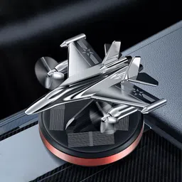 wleworldlookenterprises ™Fighter Jet Car Perfume Red Ragrance Aircraft Dashboard Perfume with Refills Fighter Aeroplan Perfume Solar Power Plane Diffuser Aluminum Airplane Air Purifier image 3