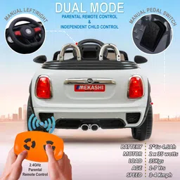 mekashi Rechargeable Electric Car for Kids, Remote Control, 12V, LED, Music Car Battery Operated Ride On image 5
