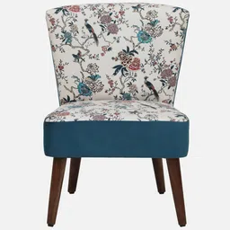 globally indian Nova Velvet Lounge Chair In Floral Color image 3