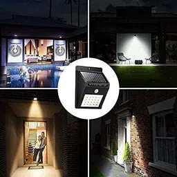dreamshop 20LED Solar Sensor Wall Light Black ABS 120° LAMP Black Plastic Sky Lantern image 3