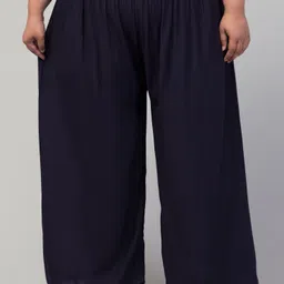 vizcon hub Women Loose Fit Blue Viscose Rayon Trousers-picture-29