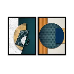 art street Dramatic Clause Gold Canvas Framed Wildlife Art Print Set of 2 image 2