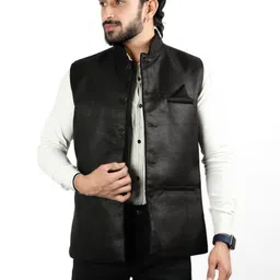 shrishantinathcreation Solid Men Waistcoat image 3