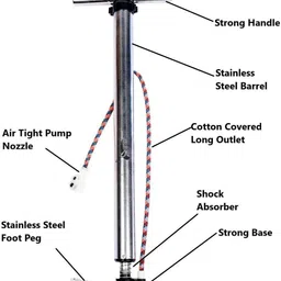 koel Air Pump for Bicycle Steel Cycle air Pump, Inflatable Furniture, Football Pump Bicycle, Football Pump, Inflatable Furniture, Balloon, Basketball Pump, Car, Float Pump image 2