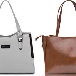 trendycraft Women Tan, Grey Tote-picture-31