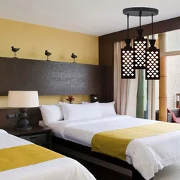 zuper 3 Light Creative Wooden Pendant Light. Lamp suitable for Living Room,Foyer,Bedroom,Hallway Pendants Ceiling Lamp Pendant Lamp Ceiling Lamp image 4