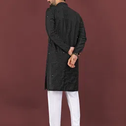 krm Men Embroidered Viscose Rayon Straight Kurta image 2