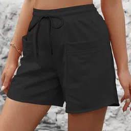 Solid Women Black Casual Shorts, Regular Shorts, Basic Shorts, Gym Shorts, Running Shorts, Sports Shorts-image-33