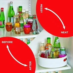vaynel Plastic circular Twisting Caddy Shelf – Apartment & Culinary Area Storage Basket image 4