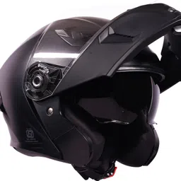 royal enfield Stealth Modular Flip-Up | Dual Visor | Free Extra Smoke Visor | ISI & DOT Motorbike Helmet image 2