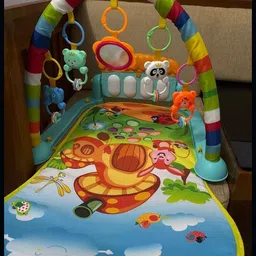 Baby Activity Playmat with Hanging Rattles, Piano Keys & Lights-image-67