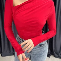 quintessentials Casual Regular Sleeves Solid Women Red Top-picture-31