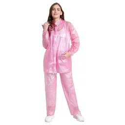 krystle Waterproof Rain Coat for Women With Pants - Polyester Rainwear for Men and Women (Universal, Pink) image 2