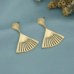 carlton london 925 Sterling Silver 18kt Gold Plated Triangular Drop Earring Sterling Silver Drops & Danglers-picture-15