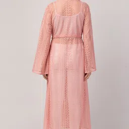 addicted attire Women Robe Style Full Sleeve Pink Shrug image 2