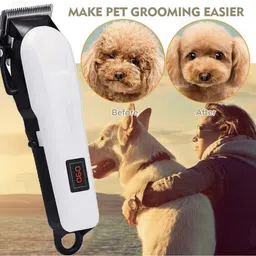 dazzel flex Pet Hair Trimmer Dogs & Cats Grooming Machine, Low Noise & Vibration, Clippers White, Black Pet Hair Trimmer image 5