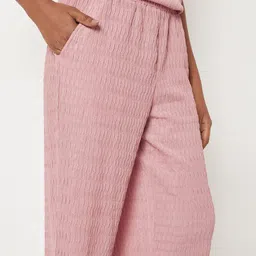 max Women Regular Fit Pink Viscose Rayon Trousers image 2