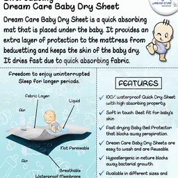 Orange Colour Crib Sheet Single Bed Waterproof Reusable Instadry Extra Absorbent Baby Dry Sheet 220X140 Cms ( Peach) by Dream Care image 2