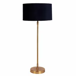 de maison decor Triune Blue Velvet Shade Night Lamp With Iron & Brass Base By Decor de Maison image 4