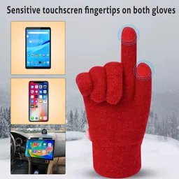 desoria Solid, Self Design Winter Women Gloves image 3