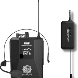 UHF Wireless Lapel Microphone w Headset Mic, Bodypack & Receiver D-341 Microphone-image-4
