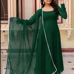 adeshcreationn Solid Georgette Stitched Anarkali Gown-picture-14