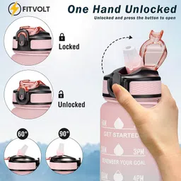 fitvolt Motivational Water Bottle 1000 ml Water Bottle image 4
