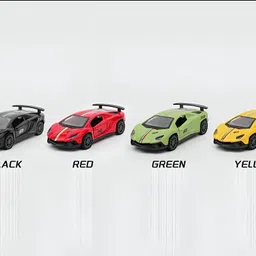 littlin Pull Back Lamborghini Metal Car Toy with Light,Sound & Gate Open (Small) (1 pc) image 3