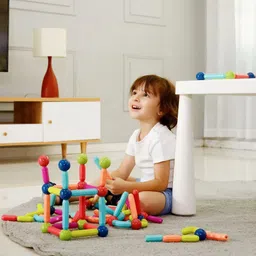 pureey Magnetic Stick Building Block,Learning Sticks and Balls Activity for kids 84 Pcs image 3