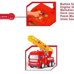 ruby Fire Truck big size with light and music ( Multi color ) image 4