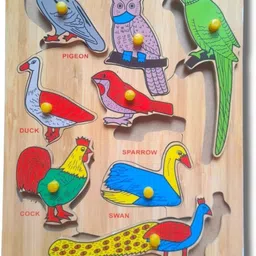 vsindia Best Buy Wooden Birds with Fruits Picture Puzzle Board for Kids (Pack of 2) image 3