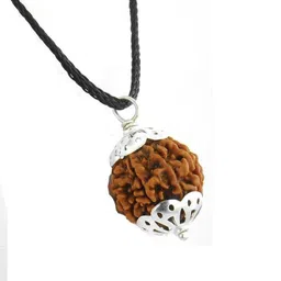 7 Mukhi Rudraksha Silver Capped Nepali Rudraksha Certified Wood Locket-image-39