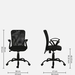realchairs Mesh, Fabric Office Adjustable Arm Chair image 3