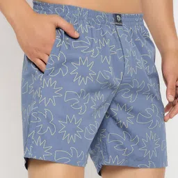 john players Cotton Geometric Print Grey Printed Men Boxer image 3